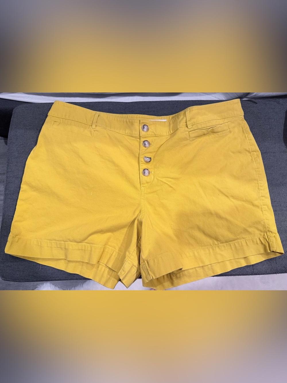 LOFT Yellow Button-Front Women's Shorts